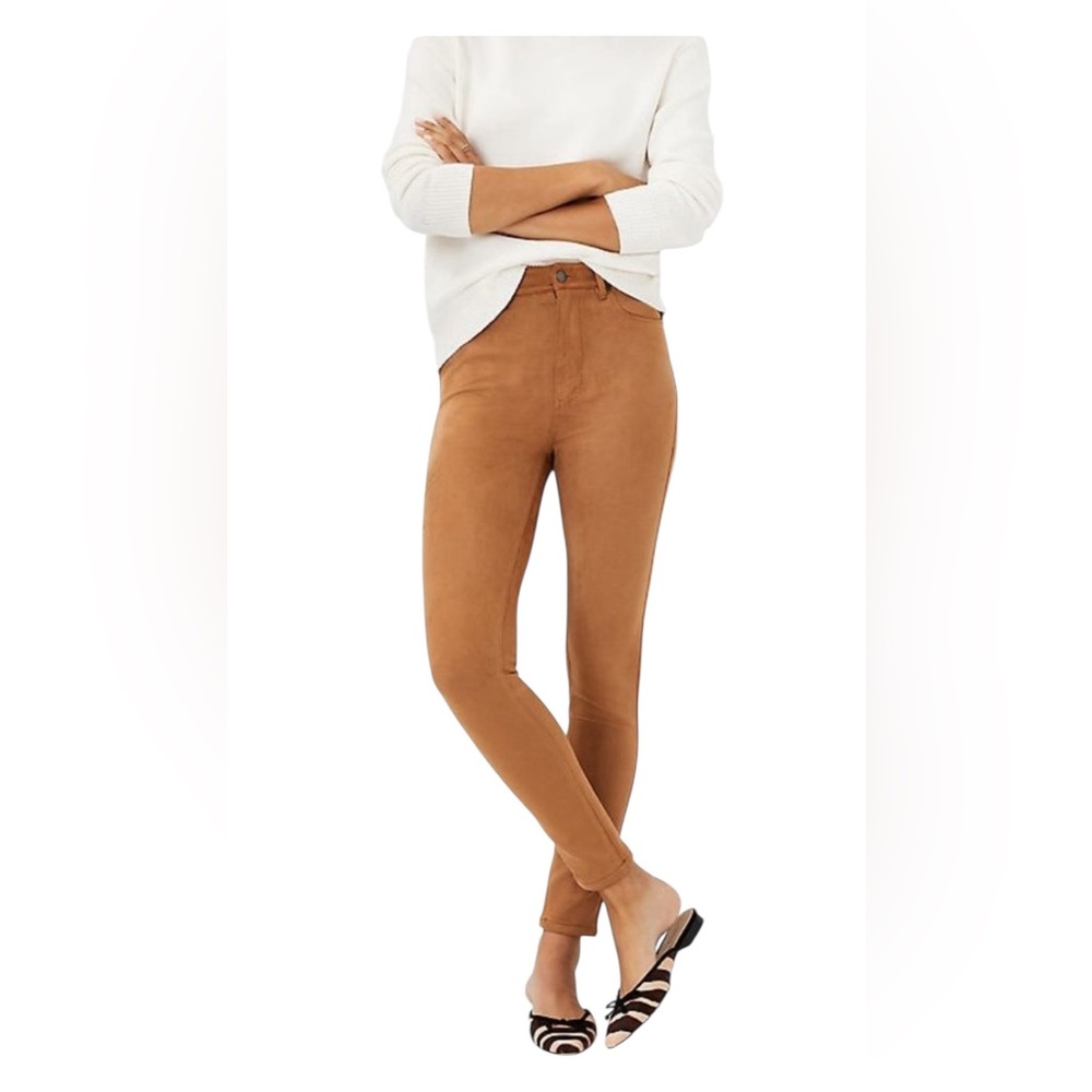 Ann Taylor Sculpting Pocket Faux Suede High Rise Skinny Jeans Size 8